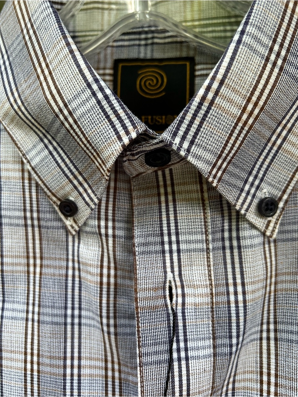 F/x Fusion New with Tags Plaid Wrinkle-resistant Contemporary Men’s Shirt Medium